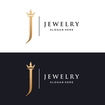 Luxury vintage jewelry logo template design with creative idea with abstract ring shape. Logo for jewelry shop,business,company,fashion. vector
