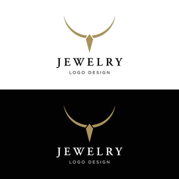 Luxury vintage jewelry logo template design with creative idea with abstract ring shape. Logo for jewelry shop,business,company,fashion. vector