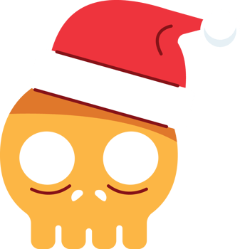 christmas santa skull flat icon png