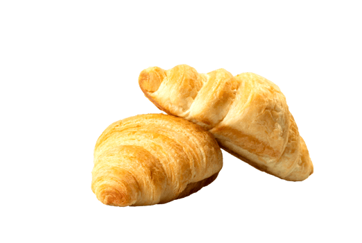 Twin Milk Croissant isolated on white transparent background, PNG File format