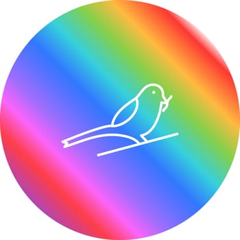 Bird Eating Worm Vector Icon
