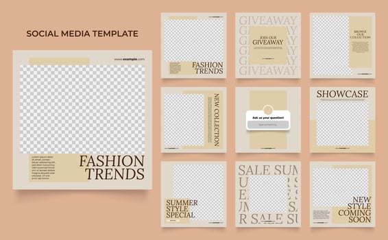social media template banner fashion sale promotion vector