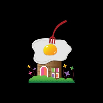 Egg house design logo template. Vector drawing of an egg house