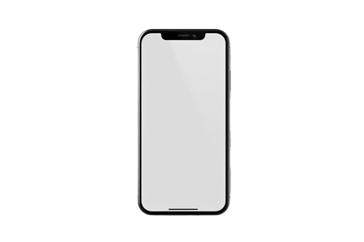 Smartphone white blank screen mockup isolated on transparent background. mobile phone, PNG file, cut out. AI Generated