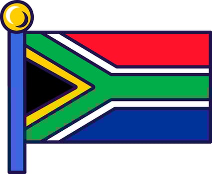 South Africa Country Flagpole Flag Banner vector