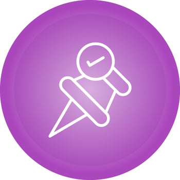 Pushpin with checkmark Vector Icon