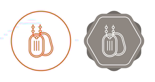Army Dog Tag Vector Icon