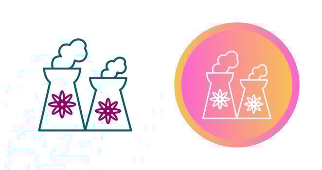 Nuclear Plant Vector Icon