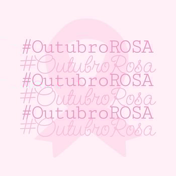 Banner in portuguese for composition october pink breast cancer prevention brazil vector