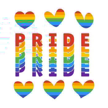 A rainbow pride heart with rainbow hearts and the word pride on it - LGBTQIAP vector