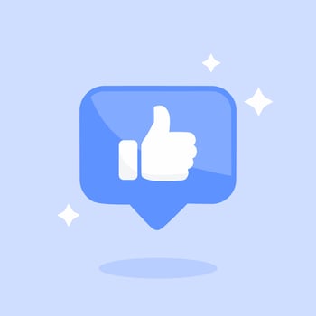 Like button blue illustration icon vector