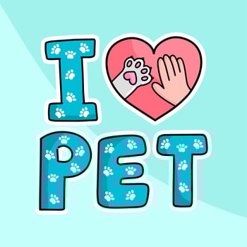 I love Pet. I love my pet. Symbolic inscription. Icon. Vector illustration.