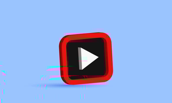 unique 3d style video player web page play button icon trendy symbols isolated on background vector
