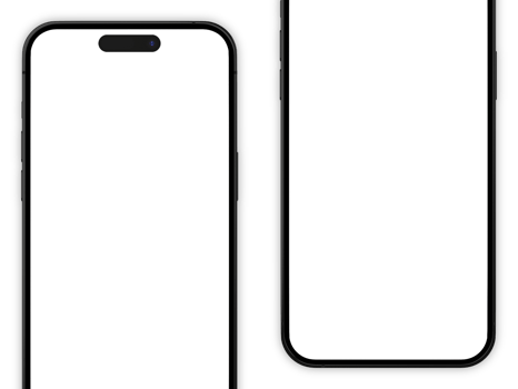 set of two smartphone 14 pro mockup screen on the transparent background for your phone ui ux png