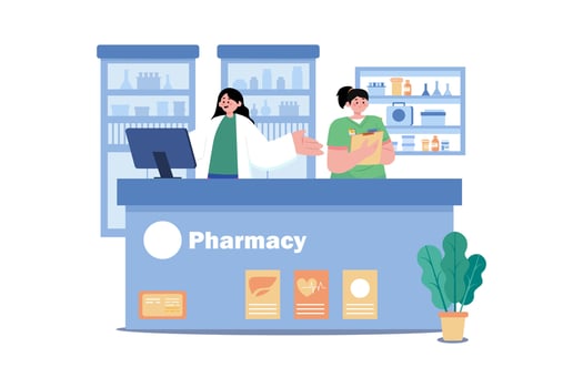 Pharmacy Assistant Illustration concept. A flat illustration isolated on white background vector