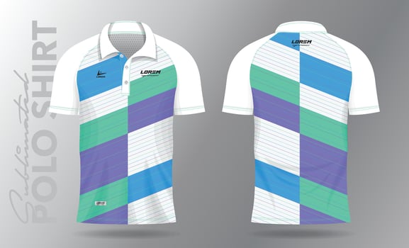 soft color sublimation Polo Shirt mockup template design for badminton jersey, tennis, soccer, football or sport uniform vector