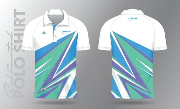 soft color sublimation Polo Shirt mockup template design for badminton jersey, tennis, soccer, football or sport uniform vector