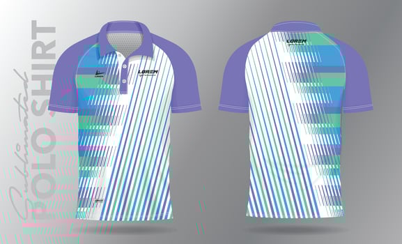 soft color sublimation Polo Shirt mockup template design for badminton jersey, tennis, soccer, football or sport uniform vector