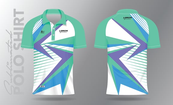 soft color sublimation Polo Shirt mockup template design for badminton jersey, tennis, soccer, football or sport uniform vector