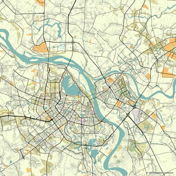 Vector city map of Hanoi, Vietnam