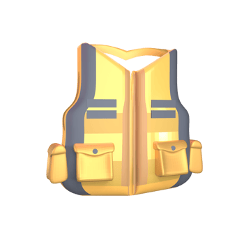 3D icon safety vest rendered isolated on the transparent background png