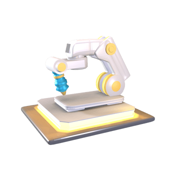 3D icon industrial robot rendered isolated on the transparent background png