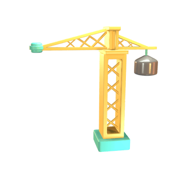 3D icon construction crane rendered isolated on the transparent background png