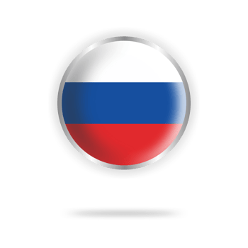 russia flag circle design with transparent background silver frame png