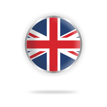 united kingdom flag circle design with transparent background silver frame png