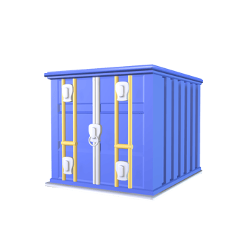 3D icon shipping container rendered isolated on the transparent background png