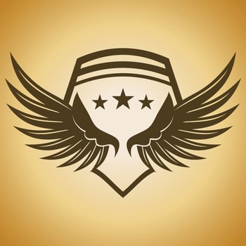 Bird wing shield logo vector
