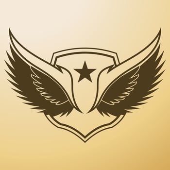 Bird wing shield logo vector