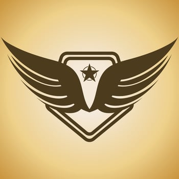 Bird wing shield logo vector