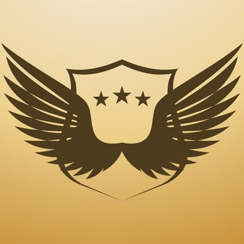 Bird wing shield logo vector