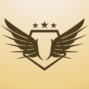 Bird wing shield logo vector
