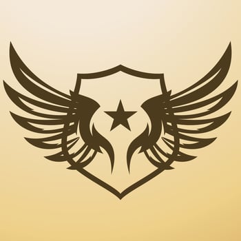 Bird wing shield logo vector