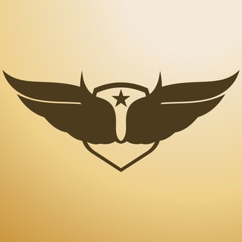 Bird wing shield logo vector