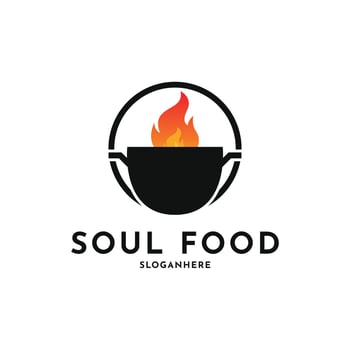 Soul food hot logo design creative idea with circle vector