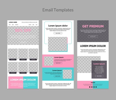 Email marketing newsletter template for fashion promotion business vector