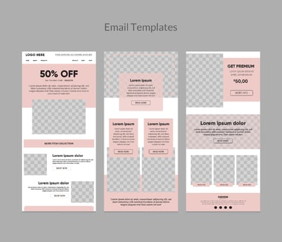 Email marketing newsletter template for fashion promotion business vector