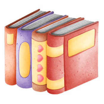 Isolated colorful pile of books shelf stand in transparent background png
