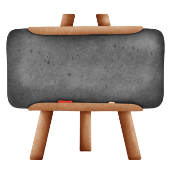 Isolated cute black chalkboard in transparent background png