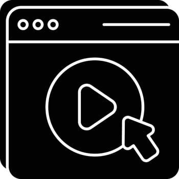 online video glyph icons design style vector