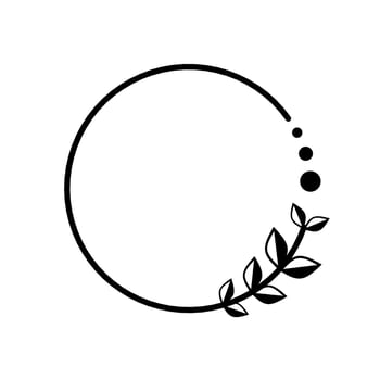 botanical circle frame on white background vector