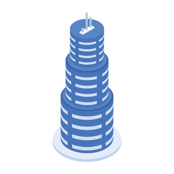 Set of Business Towers Isometric Icons vector