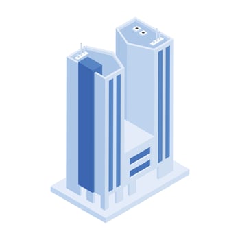Set of Business Towers Isometric Icons vector