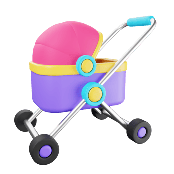 3D Baby Stroller png