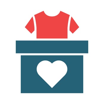 Clothes Donation Glyph Two Color Icon For Personal And Commercial Use. vector