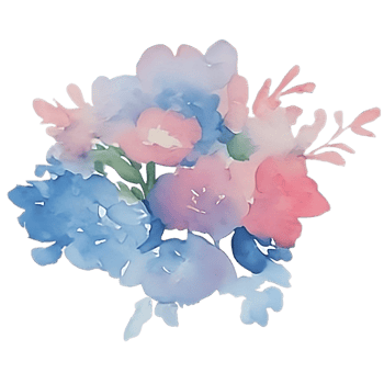 Pink flower watercolor clip art png