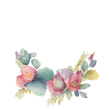 Vintage flower wreath clip art png